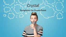  Presentation with mouth - PPT theme enhanced with funny person with taped mouth background and a light blue colored foreground