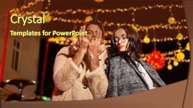  Presentation with croatia zagreb - Slides featuring funny photo at christmas market background and a tawny brown colored foreground