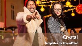  Presentation with croatia zagreb - Cool new presentation design with funny photo at christmas market backdrop and a red colored foreground