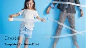  Presentation with daughter - PPT theme enhanced with funny-picture-of-a-dad background and a light blue colored foreground