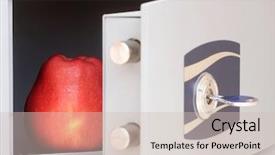  Presentation with safe - PPT theme featuring food security protection health - funny picture with apple background and a soft green colored foreground