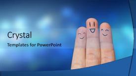  Presentation with green abstract bokeh lights - Beautiful PPT theme featuring funny pictures - finger hug with abstract lights backdrop and a light blue colored foreground