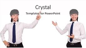  Presentation with pilot - Cool new theme with funny pilot isolated on white backdrop and a pink colored foreground