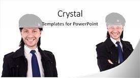  Presentation with pilot - Cool new presentation design with funny pilot isolated on white backdrop and a white colored foreground