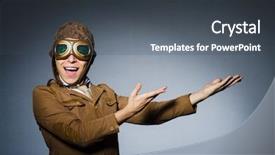  Presentation with pilot - Presentation featuring funny pilot with goggles and helmet background and a dark gray colored foreground