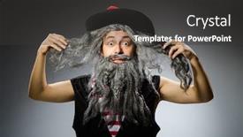  Presentation with pirate - Slides consisting of funny pirate with long beard background and a dark gray colored foreground