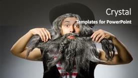  Presentation with pirate - Slides with funny pirate with long beard background and a dark gray colored foreground