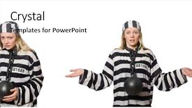  Presentation with prison - Slide deck having funny prison inmate in concept background and a white colored foreground
