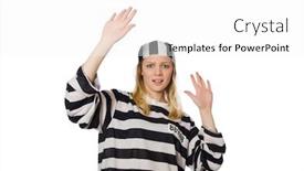  Presentation with prison - Presentation theme having funny prison inmate in concept background and a white colored foreground