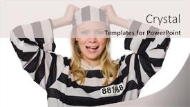  Presentation with prison - Presentation theme enhanced with funny prison inmate in concept background and a lemonade colored foreground