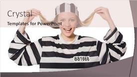  Presentation with prison - Beautiful PPT theme featuring funny prison inmate in concept backdrop and a lemonade colored foreground