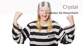  Presentation with prison - Cool new presentation theme with funny prison inmate in concept backdrop and a white colored foreground