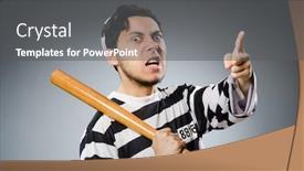  Presentation with prison - Audience pleasing theme consisting of funny prison inmate in concept backdrop and a dark gray colored foreground