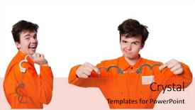  Presentation with prison - Amazing presentation theme having funny prison inmate in concept backdrop and a red colored foreground