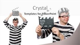  Presentation with prison - Presentation design featuring funny-prison-inmate-in-concept background and a white colored foreground