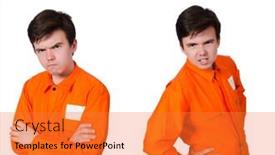  Presentation with prison - Audience pleasing presentation theme consisting of funny-prison-inmate-in-concept backdrop and a gold colored foreground