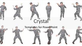  Presentation with prison - Amazing presentation theme having funny prison inmate in concept backdrop and a white colored foreground