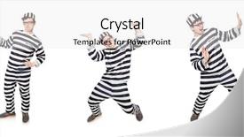  Presentation with prison - Slide set featuring funny prison inmate in concept background and a  colored foreground