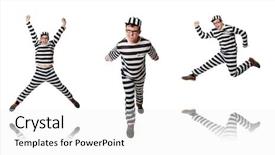  Presentation with prison - Audience pleasing PPT layouts consisting of funny prison inmate in concept backdrop and a  colored foreground
