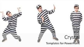  Presentation with prison - Presentation theme having funny prison inmate in concept background and a white colored foreground