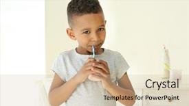  Presentation with african american marriage - Presentation theme enhanced with funny products - cute african american boy drinking background and a soft green colored foreground
