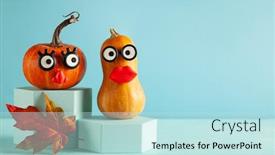  Presentation with thanksgiving - Beautiful presentation theme featuring funny-pumpkins-with-faces backdrop and a sky blue colored foreground