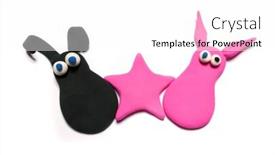  Presentation with modeling - Beautiful slides featuring funny rabbit made in modeling techniques from plasticine backdrop and a white colored foreground