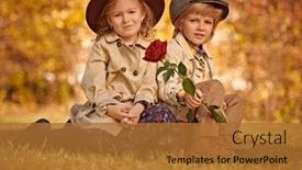  Presentation with kids fashion - Slide set having funny-romantic-kids-boy background and a red colored foreground