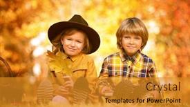  Presentation with kids fashion - Slides having funny-romantic-kids-boy background and a gold colored foreground