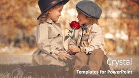  Presentation with kids fashion - Audience pleasing theme consisting of funny-romantic-kids-boy backdrop and a coral colored foreground