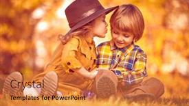  Presentation with kids fashion - PPT layouts featuring funny-romantic-kids-boy background and a gold colored foreground