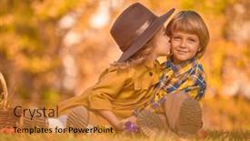  Presentation with kids fashion - Audience pleasing theme consisting of funny-romantic-kids-boy backdrop and a gold colored foreground