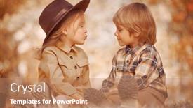  Presentation with kids fashion - Cool new slides with funny-romantic-kids-boy backdrop and a coral colored foreground