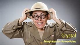  Presentation with safari - Presentation theme consisting of funny-safari-traveller-in-travelling background and a  colored foreground