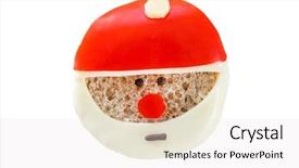  Presentation with breakfast sandwich - Presentation theme having funny sandwich with santa claus background and a  colored foreground