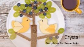  Presentation with funny - Cool new presentation with funny sandwiches for kids backdrop and a coral colored foreground