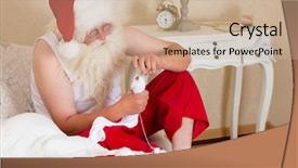  Presentation with socks - Audience pleasing slides consisting of funny santa claus mending his backdrop and a  colored foreground