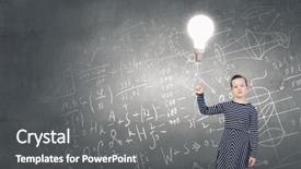  Presentation with great idea - Slide deck enhanced with funny school - her great idea background and a gray colored foreground