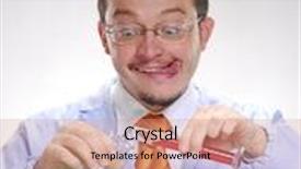  Presentation with scientist - Slides consisting of formulation pharmacy - funny scientist mixing an experimental background and a coral colored foreground