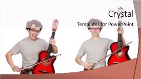  Presentation with musical instrument - Amazing presentation theme having funny scotsman with musical instrument backdrop and a  colored foreground