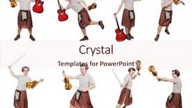  Presentation with musical instrument - Audience pleasing slide set consisting of funny scotsman with musical instrument backdrop and a  colored foreground