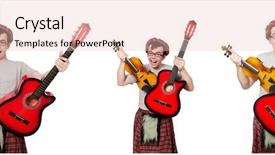  Presentation with musical instrument - Presentation consisting of funny scotsman with musical instrument background and a  colored foreground