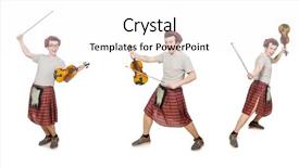  Presentation with musical instrument - Cool new theme with funny scotsman with musical instrument backdrop and a  colored foreground