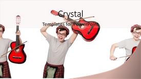  Presentation with musical instrument - PPT theme featuring funny scotsman with musical instrument background and a  colored foreground