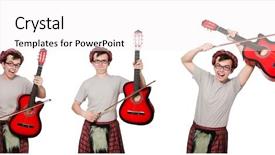 Presentation with musical instrument - Theme enhanced with funny scotsman with musical instrument background and a  colored foreground