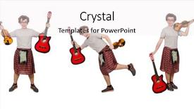  Presentation with musical instrument - Cool new slide deck with funny scotsman with musical instrument backdrop and a  colored foreground