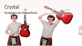  Presentation with musical instrument - Amazing PPT layouts having funny scotsman with musical instrument backdrop and a  colored foreground
