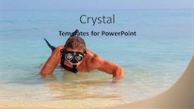  Presentation with fun - Theme having funny-scuba-diver-having-fun background and a light blue colored foreground