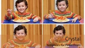  Presentation with child eat - Cool new presentation theme with funny sequece with a child backdrop and a  colored foreground