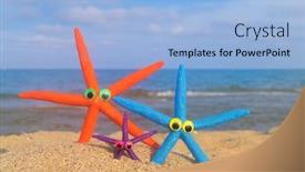  Presentation with sea shells - PPT theme featuring funny-shells-with-eyes background and a light blue colored foreground